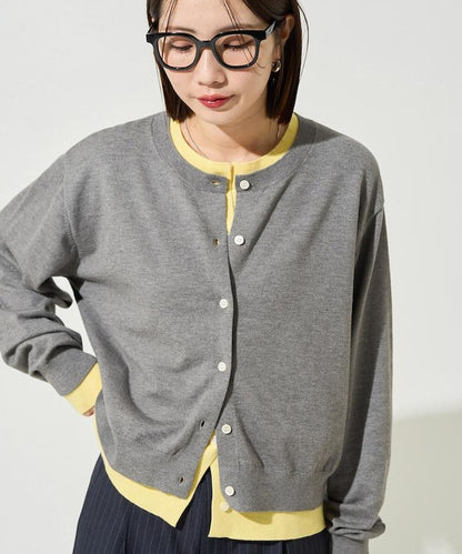 拼接配色紐扣開衫