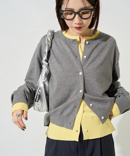 拼接配色紐扣開衫