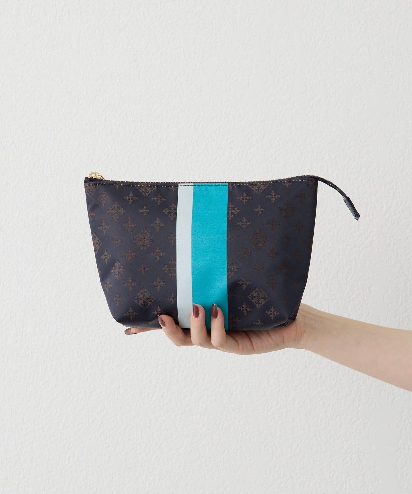 條紋印花化妝包 M