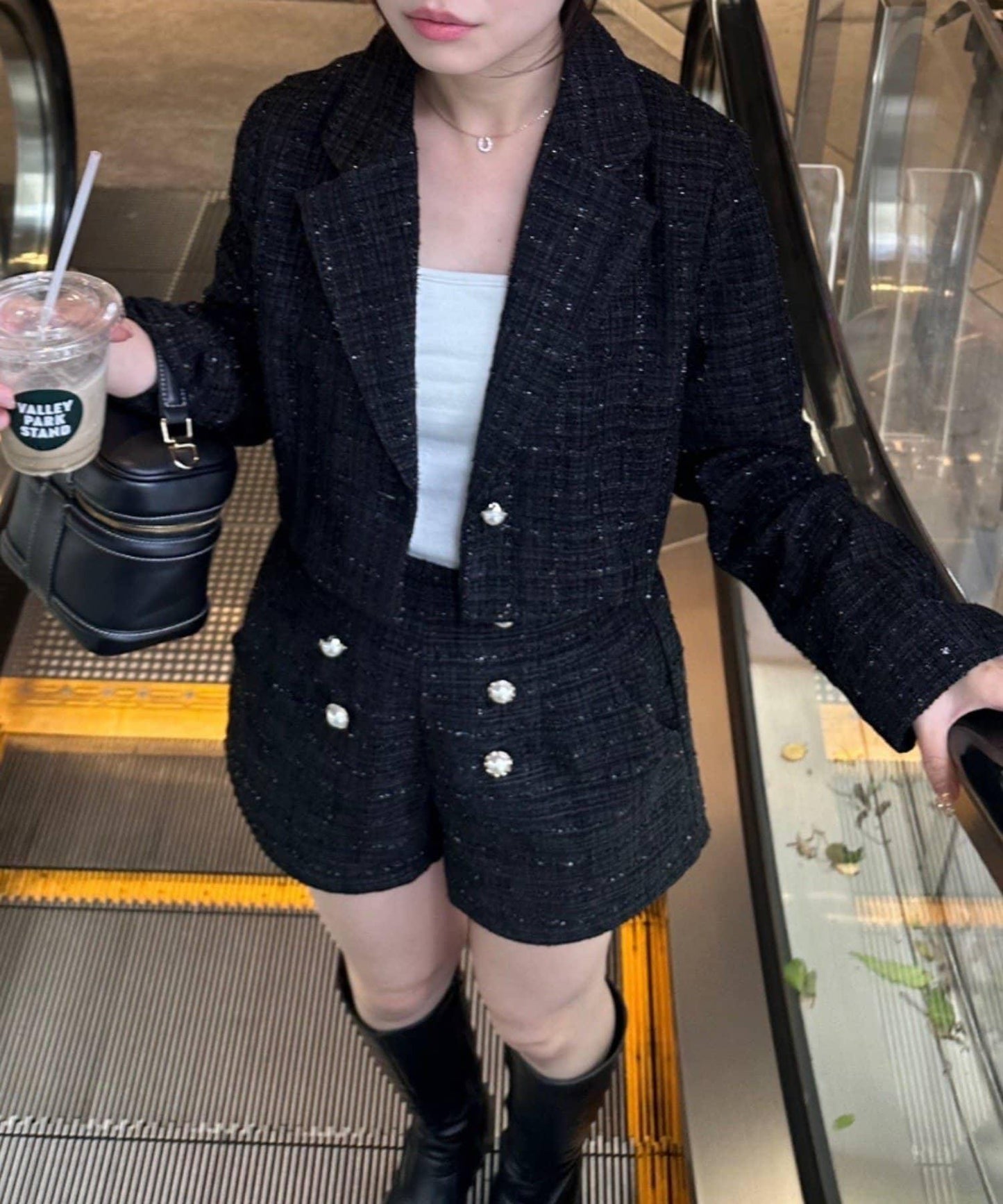 【套裝可搭配】粗花呢短款夾克