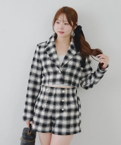 【套裝可搭配】粗花呢短款夾克