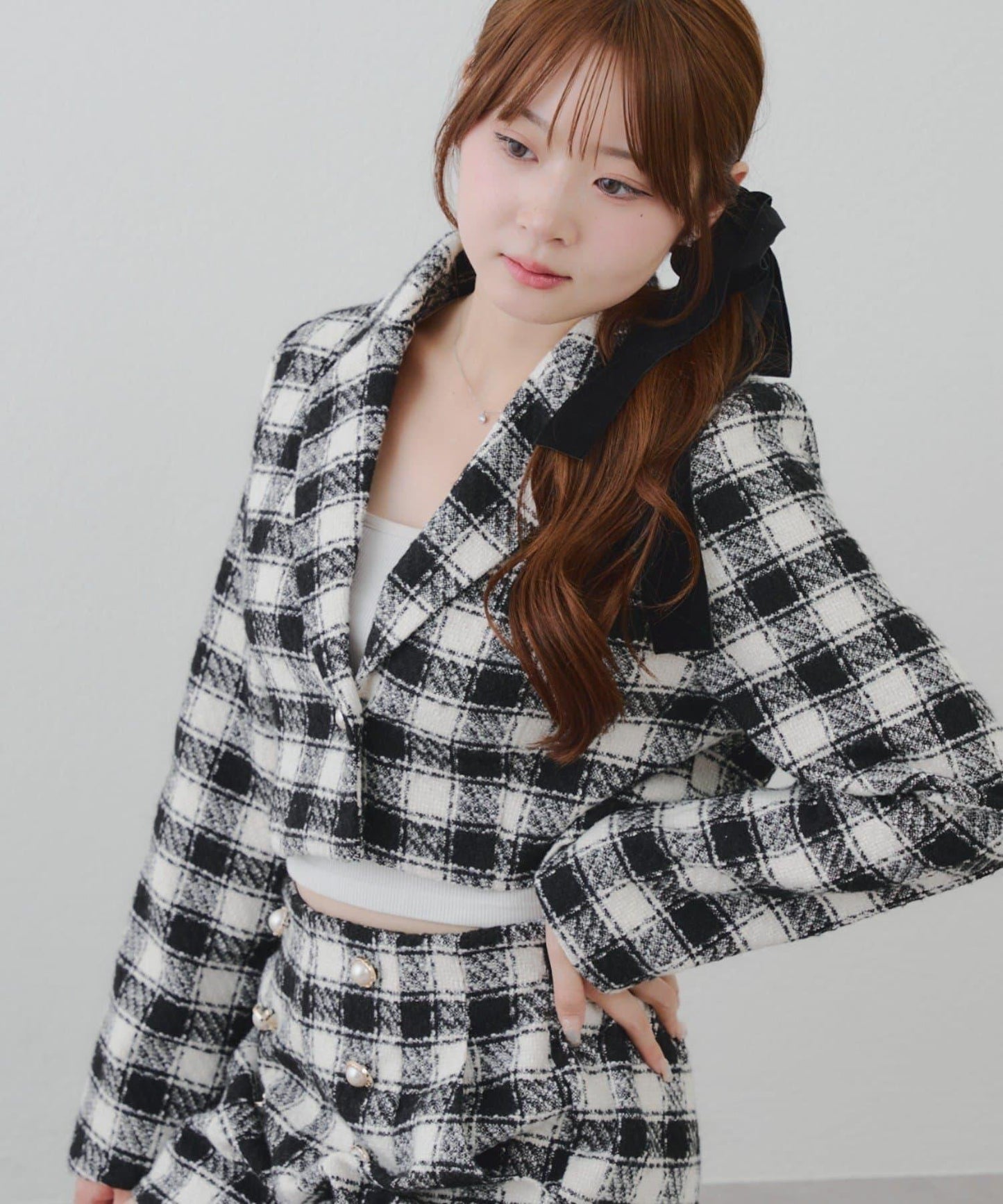 【套裝可搭配】粗花呢短款夾克