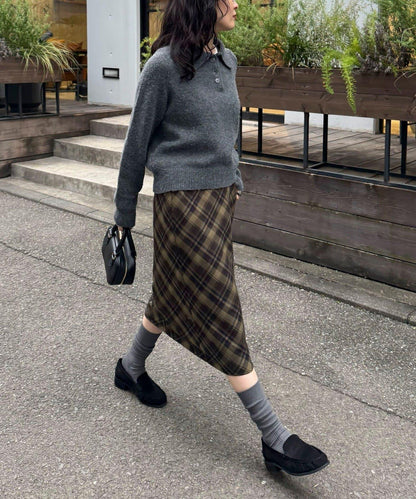 格紋中長裙