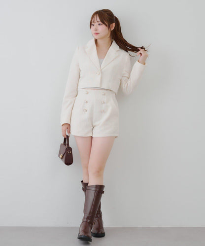 【套裝可搭配】粗花呢短款夾克