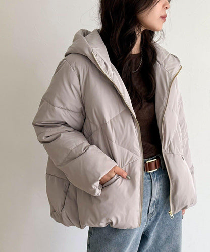 柔軟交叉羽絨大衣