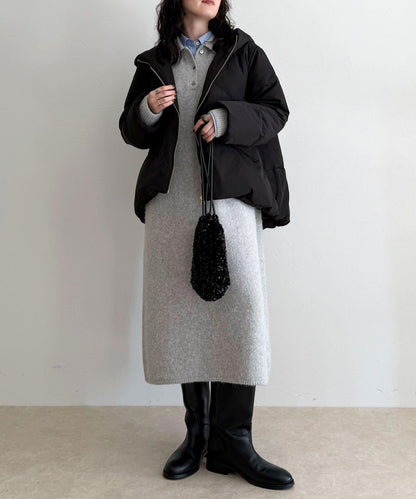 柔軟交叉羽絨大衣