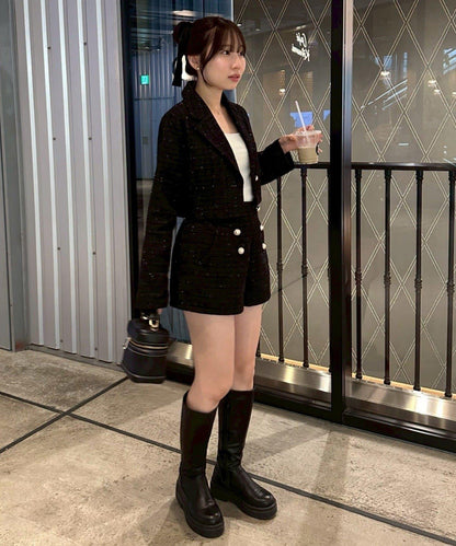 【套裝可搭配】粗花呢短款夾克