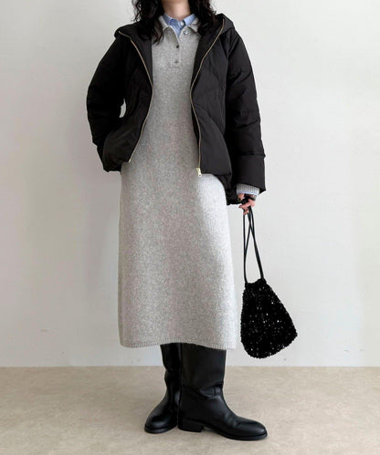 柔軟交叉羽絨大衣