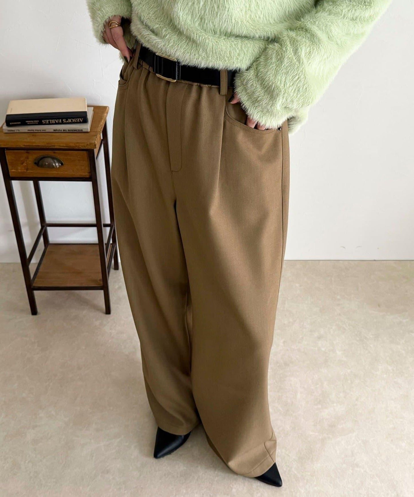 羊毛感五口袋休閒褲