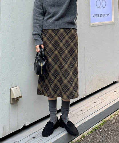 格紋中長裙