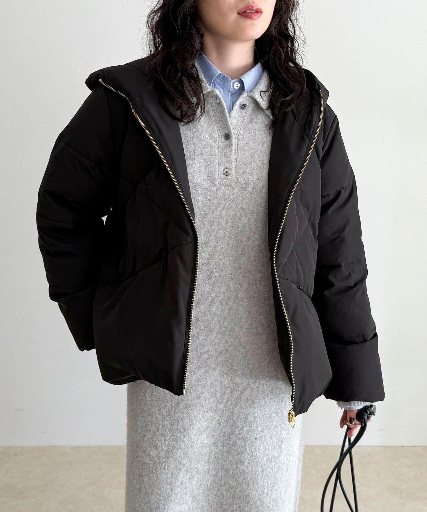 柔軟交叉羽絨大衣