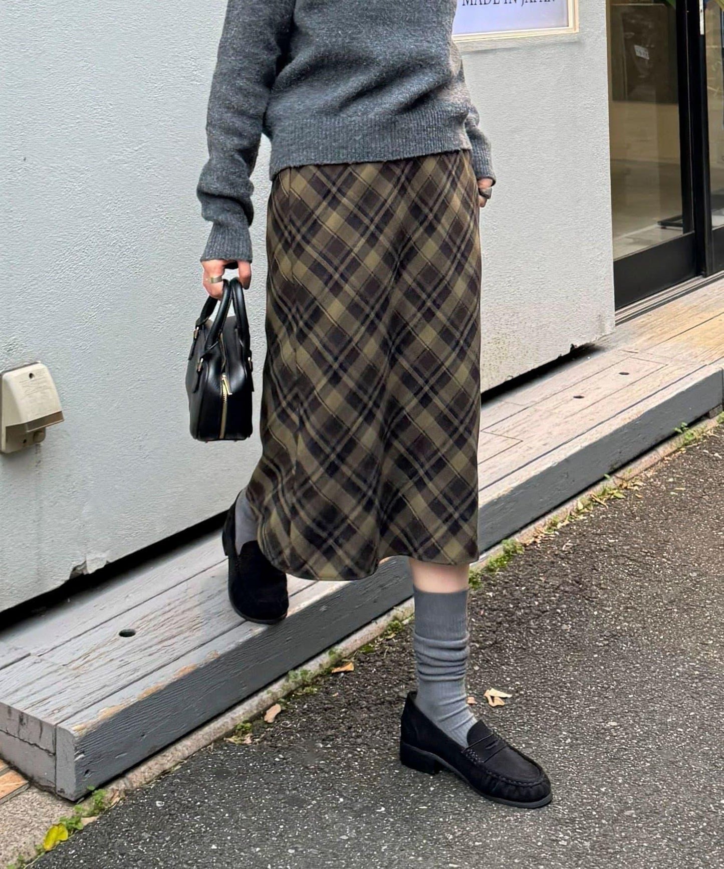 格紋中長裙