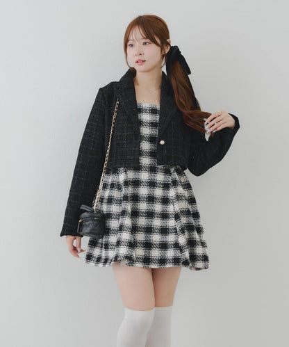 【套裝可搭配】粗花呢短款夾克