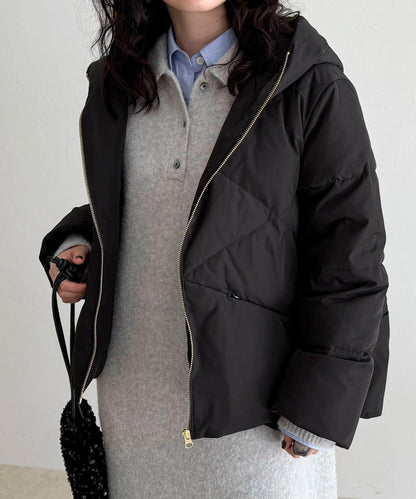 柔軟交叉羽絨大衣