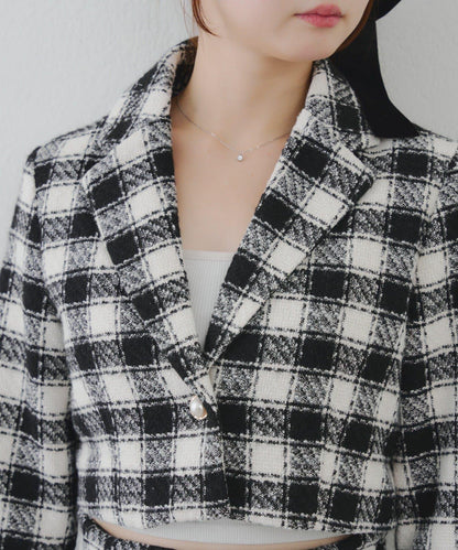 【套裝可搭配】粗花呢短款夾克