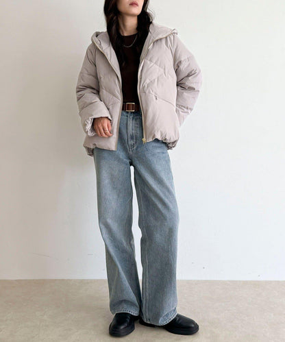 柔軟交叉羽絨大衣