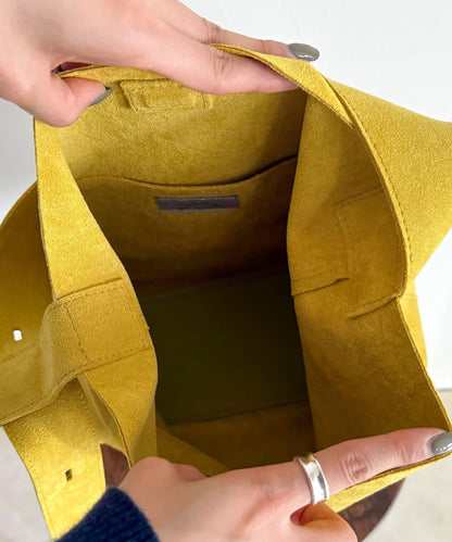 仿麂皮可調節單肩包