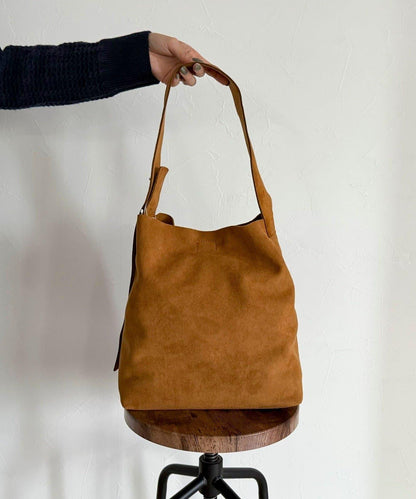 仿麂皮可調節單肩包