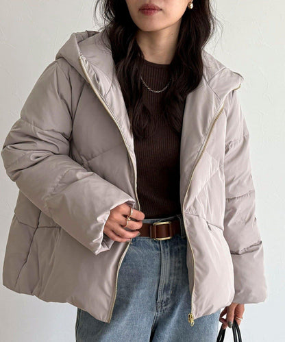 柔軟交叉羽絨大衣