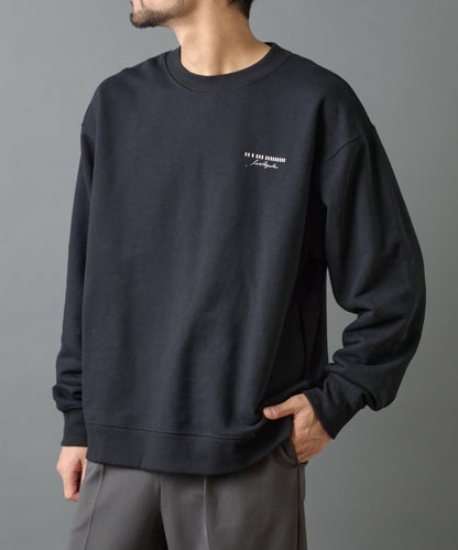 條形碼刺繡圓領衛衣