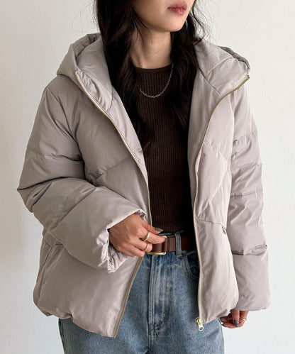 柔軟交叉羽絨大衣