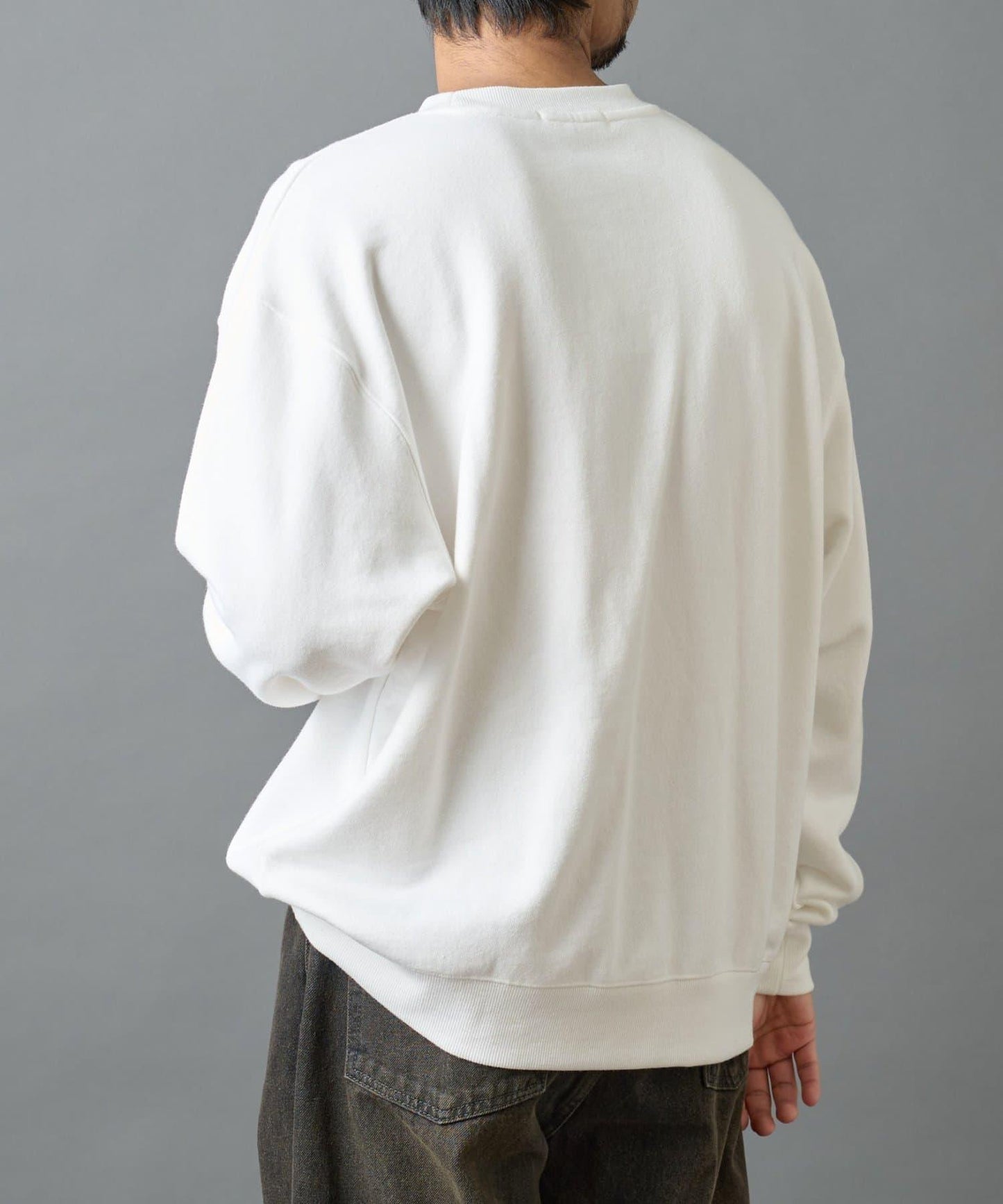 條形碼刺繡圓領衛衣