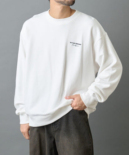 條形碼刺繡圓領衛衣