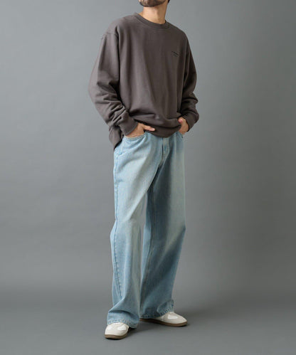 條形碼刺繡圓領衛衣