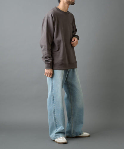 條形碼刺繡圓領衛衣