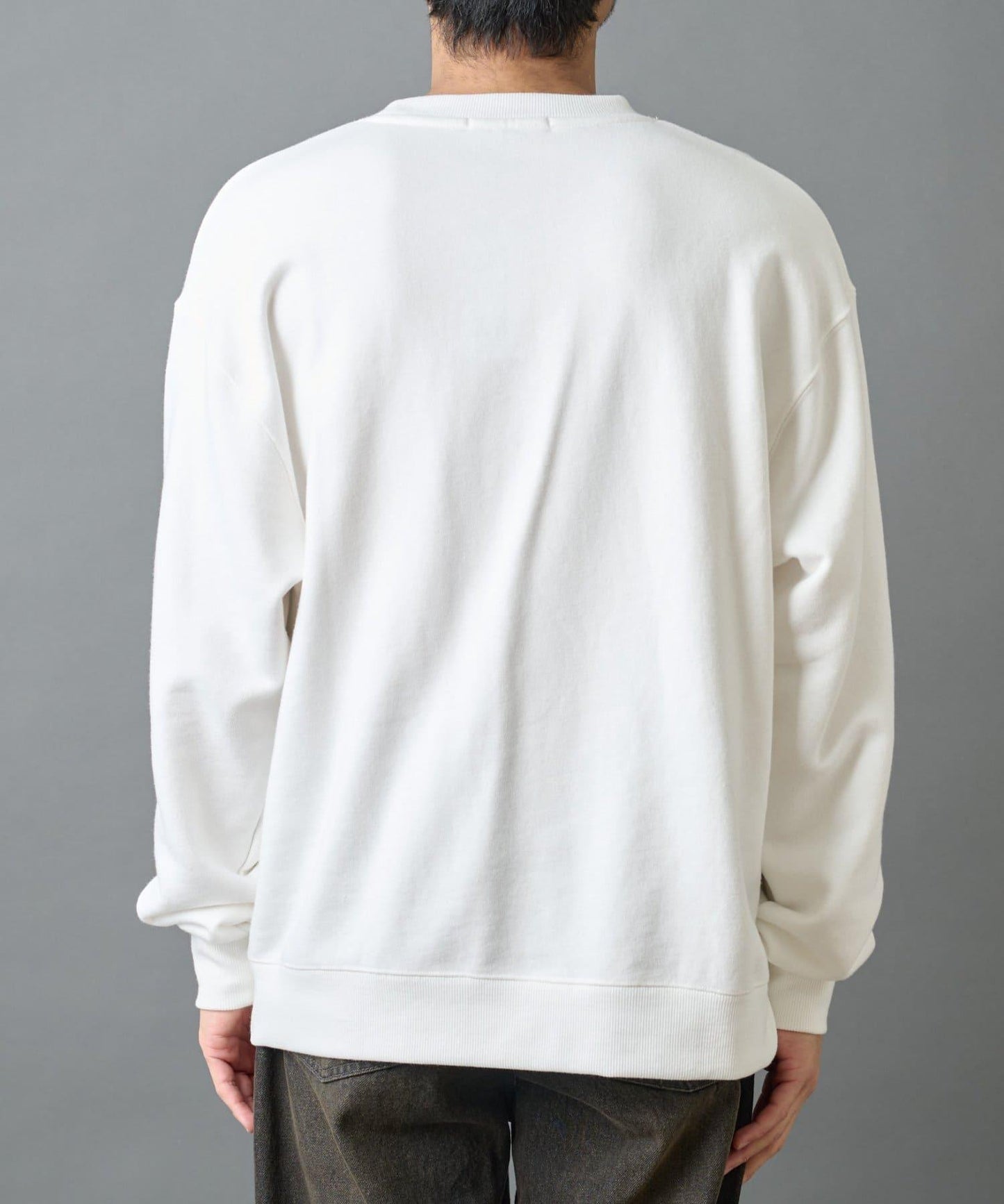 條形碼刺繡圓領衛衣