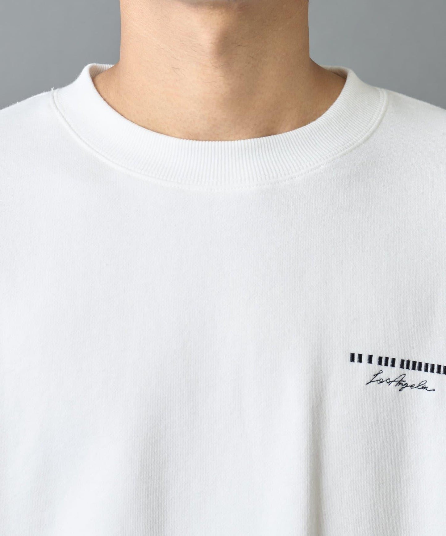 條形碼刺繡圓領衛衣