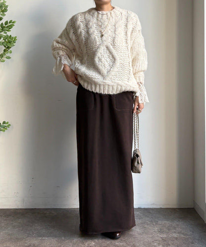 粗針織麻花毛衣