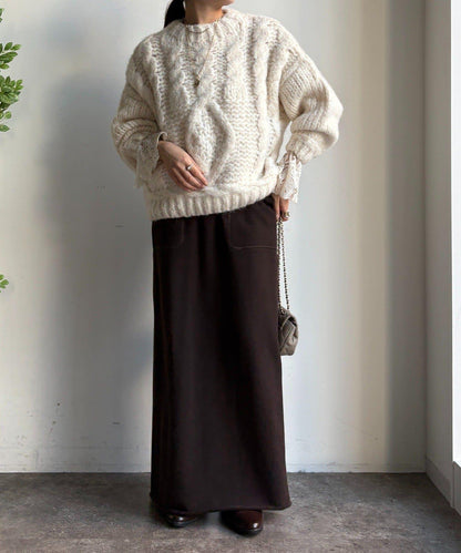 粗針織麻花毛衣