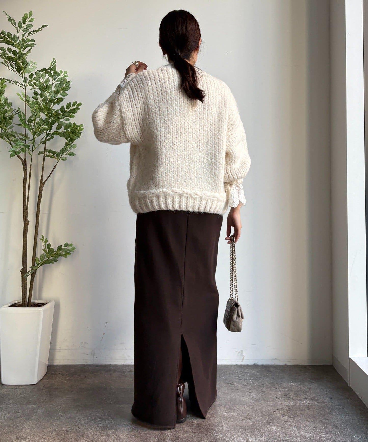 粗針織麻花毛衣