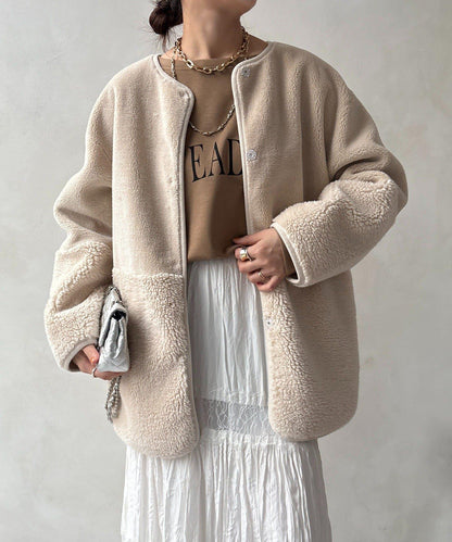 可雙面穿仿麂皮大衣