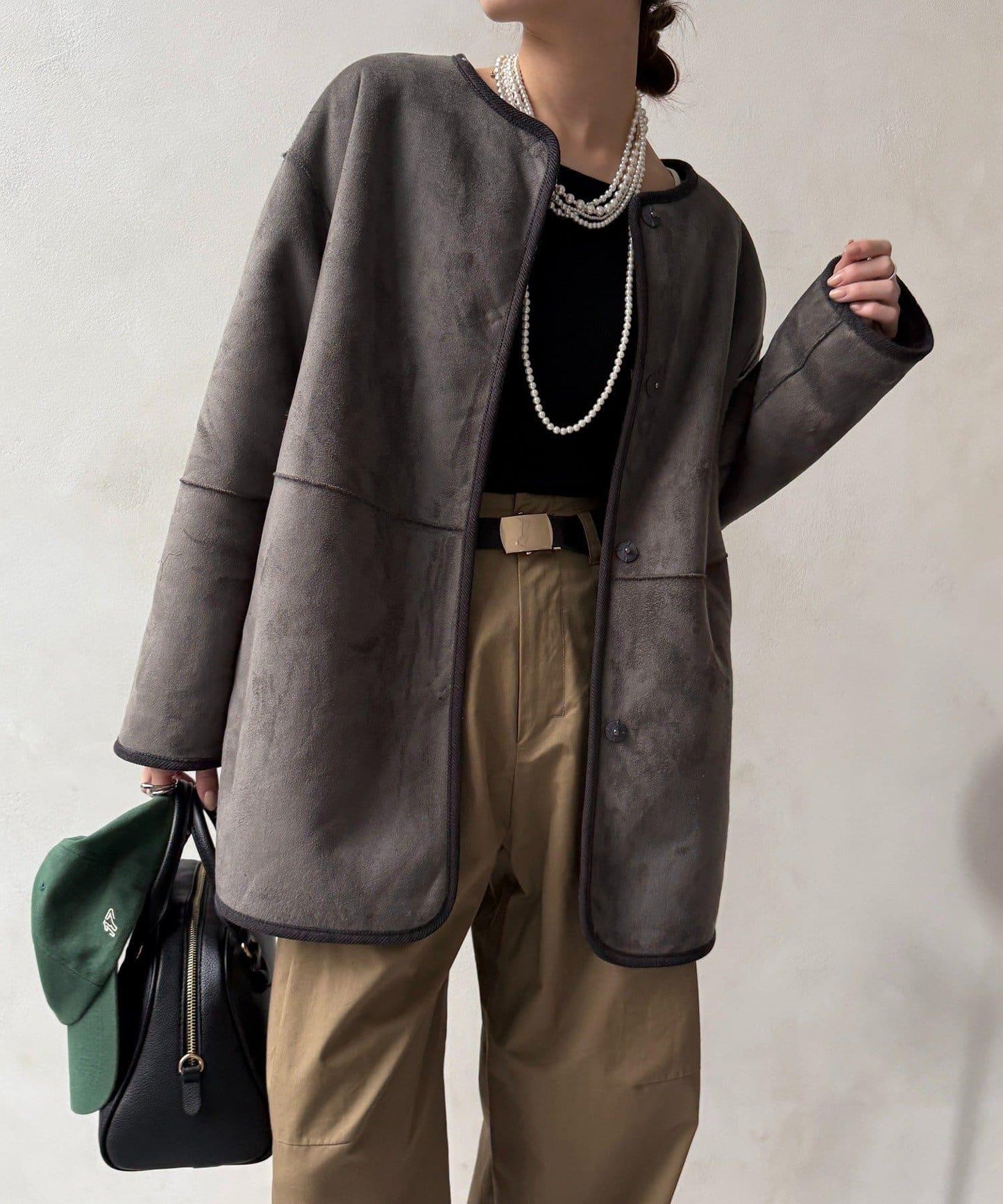 可雙面穿仿麂皮大衣