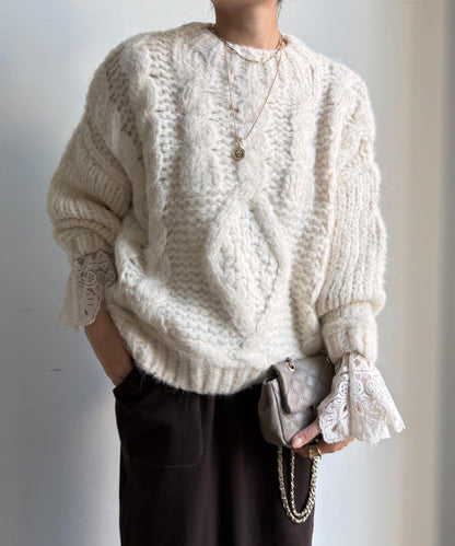 粗針織麻花毛衣