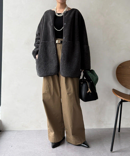 可雙面穿仿麂皮大衣