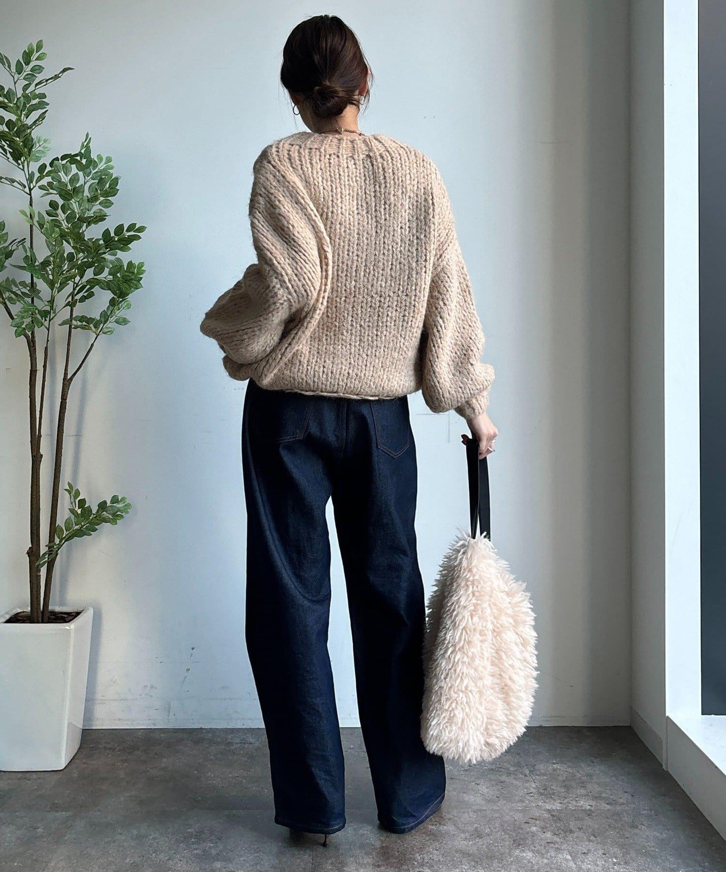 粗針織麻花毛衣