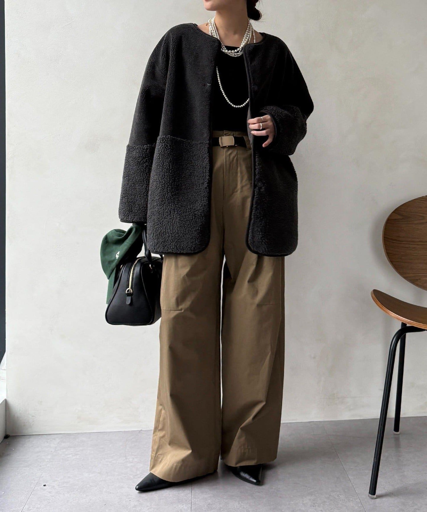 可雙面穿仿麂皮大衣