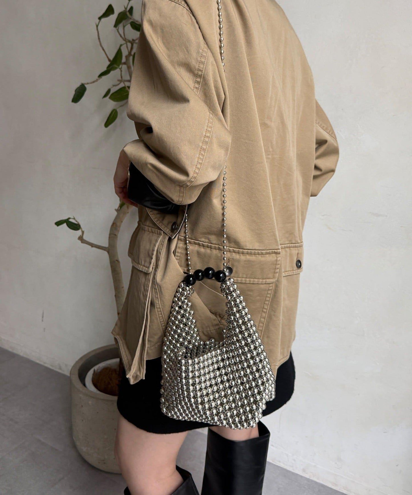 金屬珠飾手提包