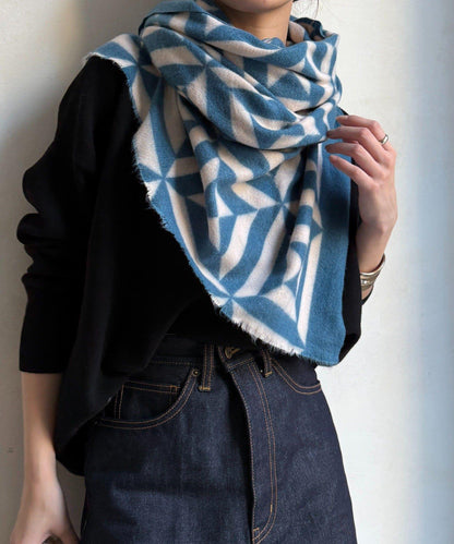 幾何圖案印花圍巾