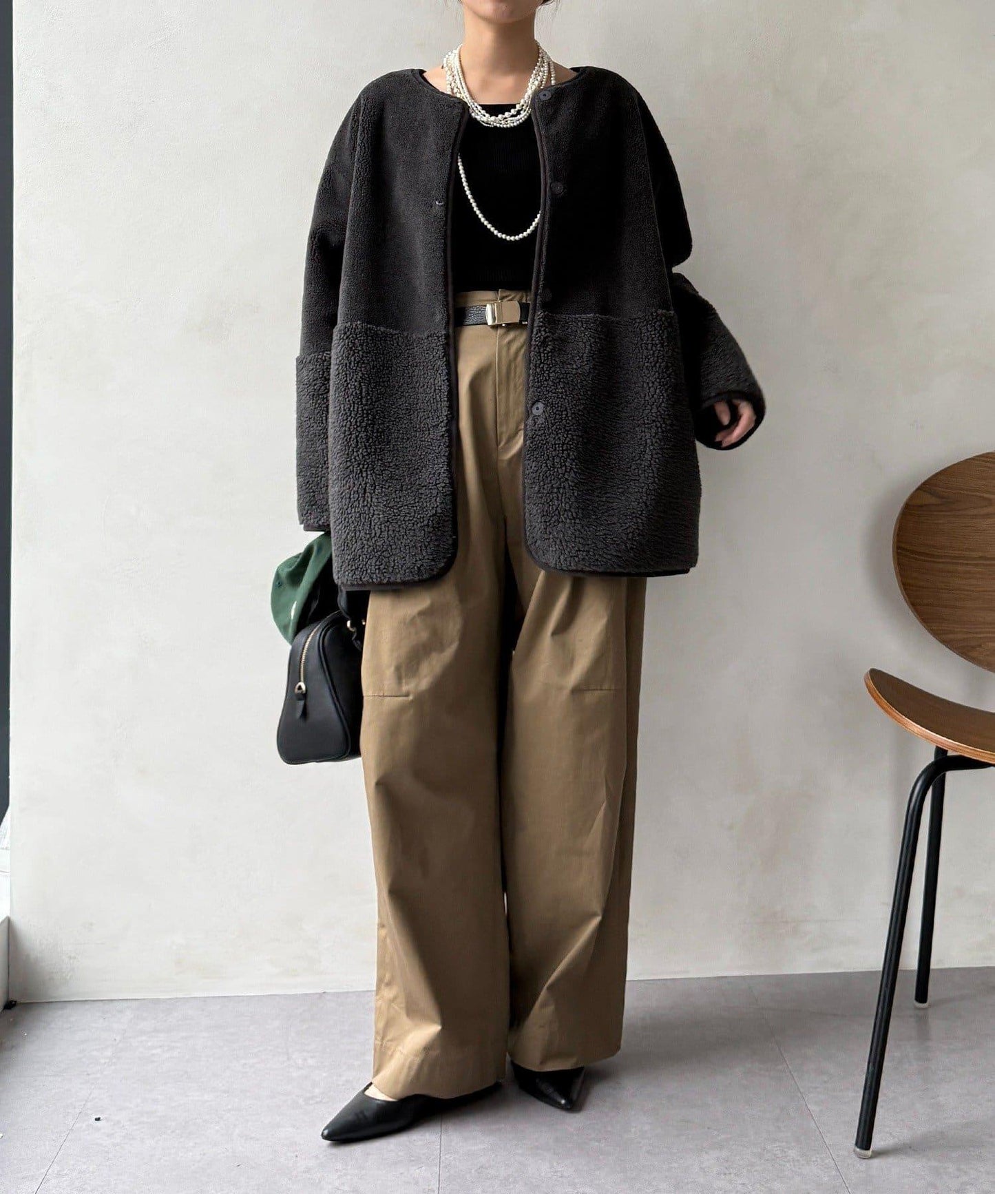 可雙面穿仿麂皮大衣