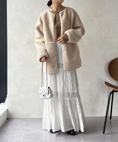 可雙面穿仿麂皮大衣