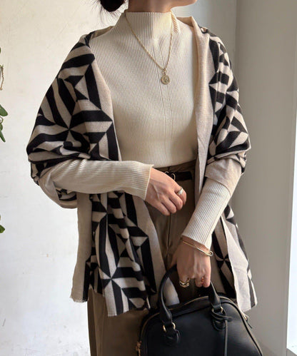 幾何圖案印花圍巾