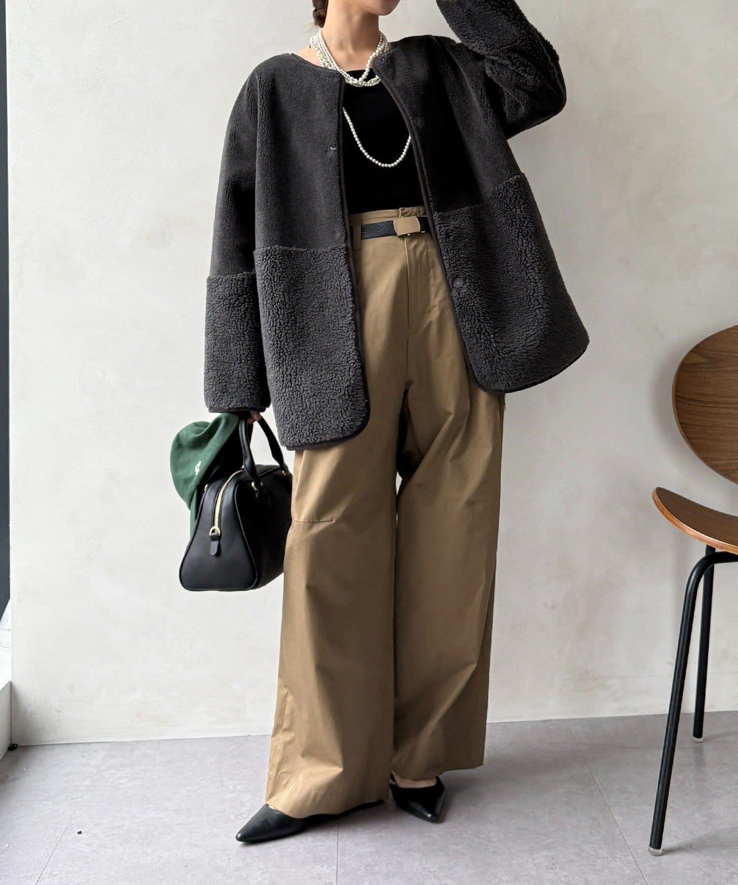 可雙面穿仿麂皮大衣