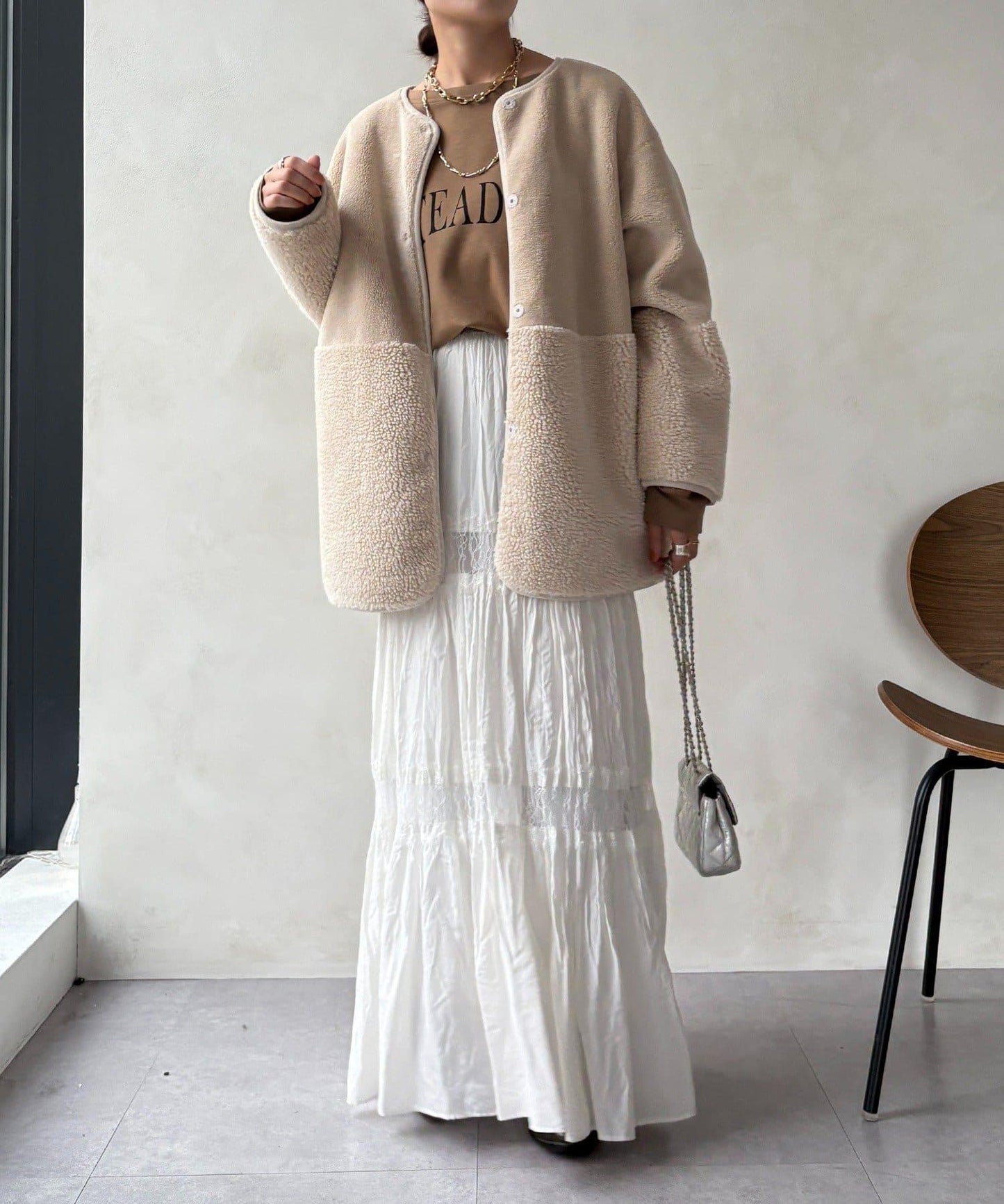 可雙面穿仿麂皮大衣