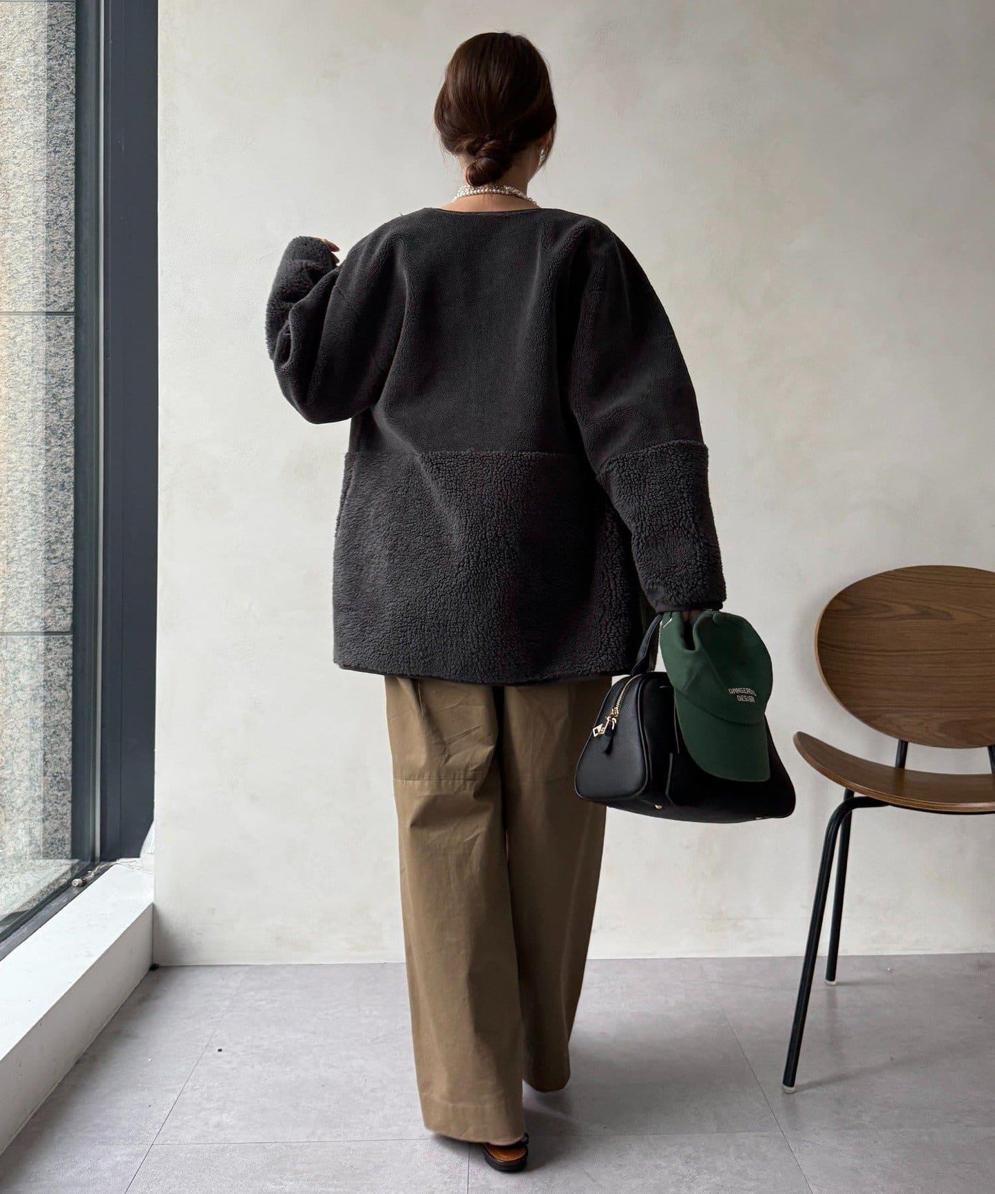 可雙面穿仿麂皮大衣