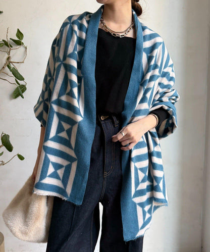 幾何圖案印花圍巾