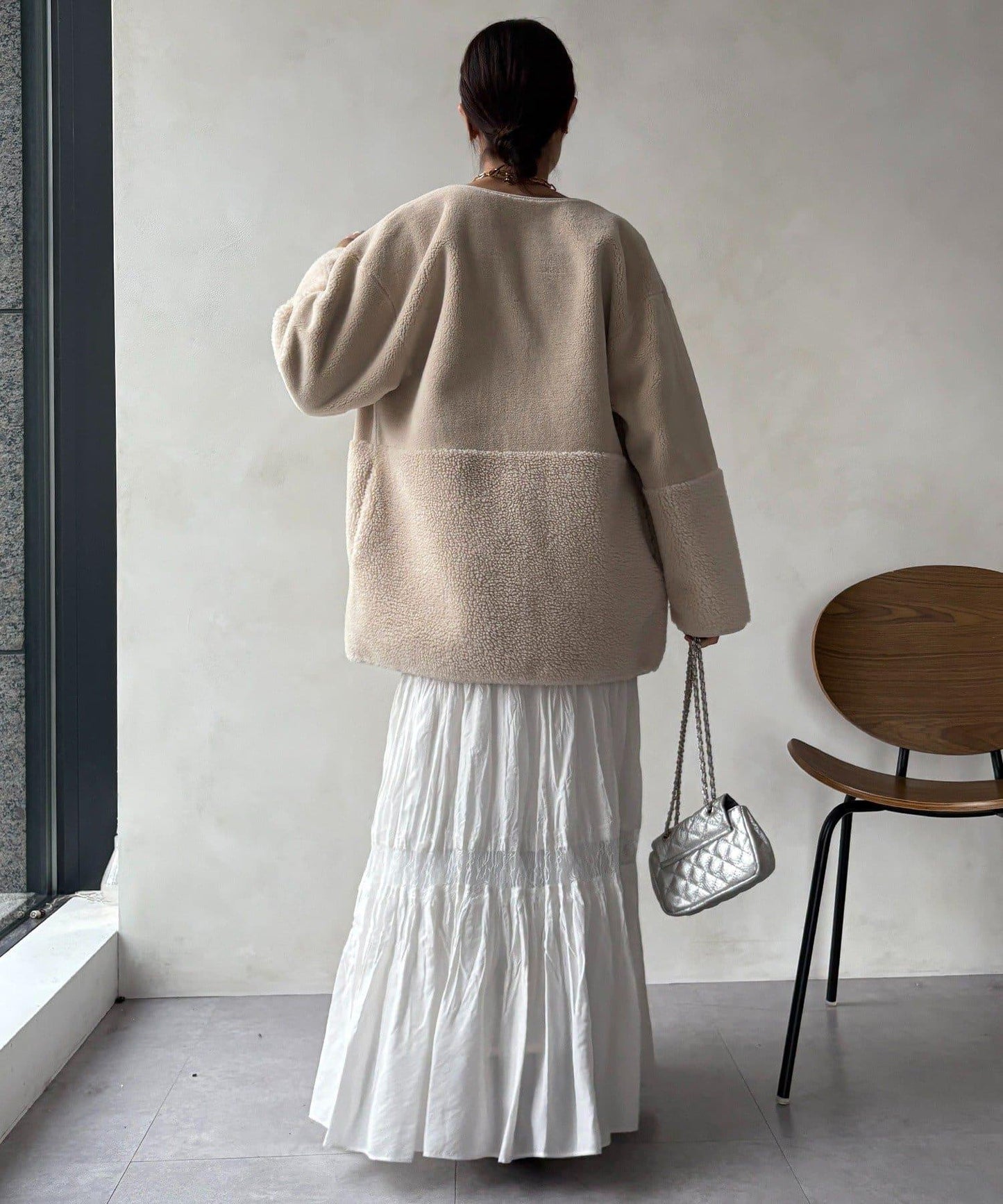 可雙面穿仿麂皮大衣